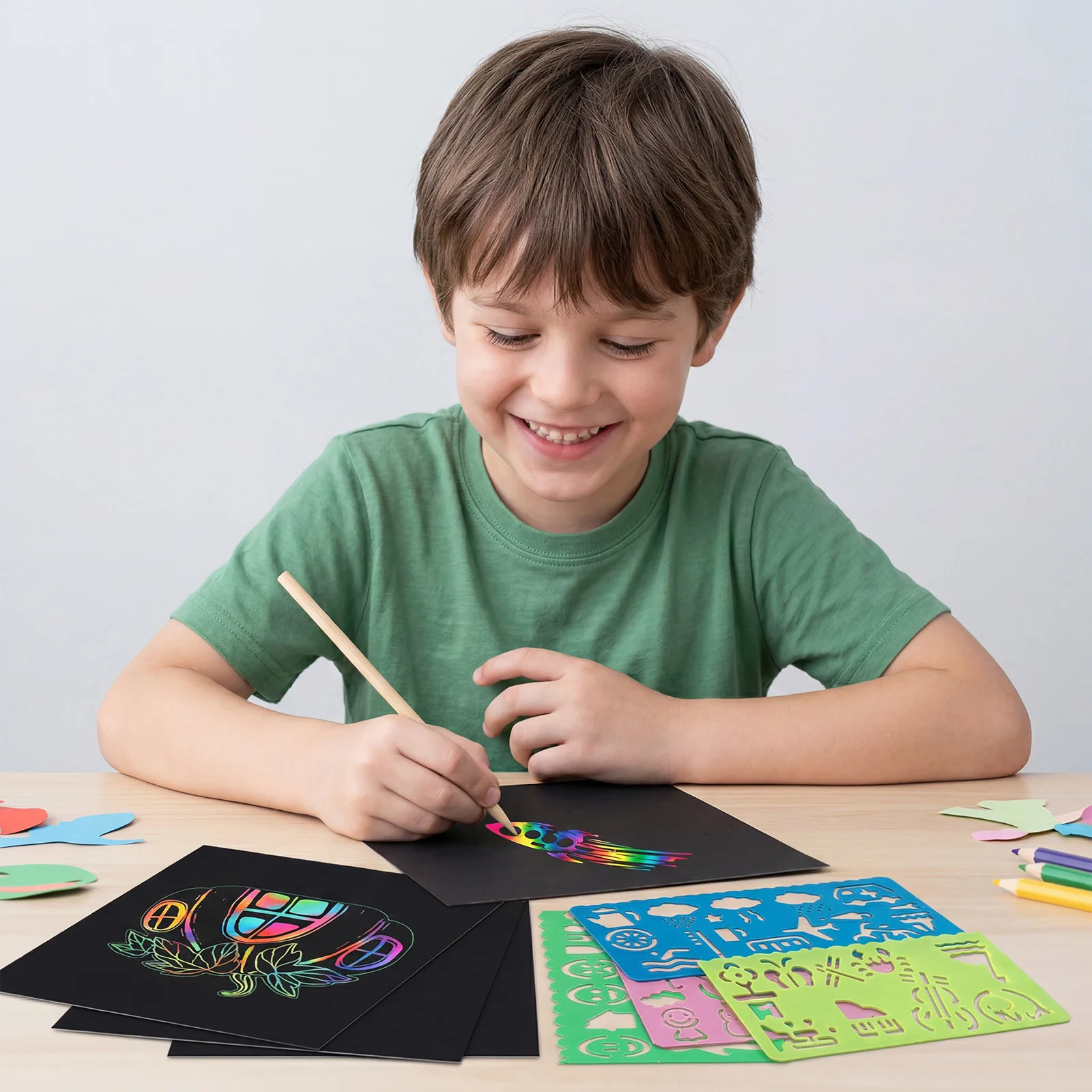 Color Coated Paper, Clear & Easy to Copy Patterns, DIY Painting for Kids, Colorful Art Creative Craft Paper