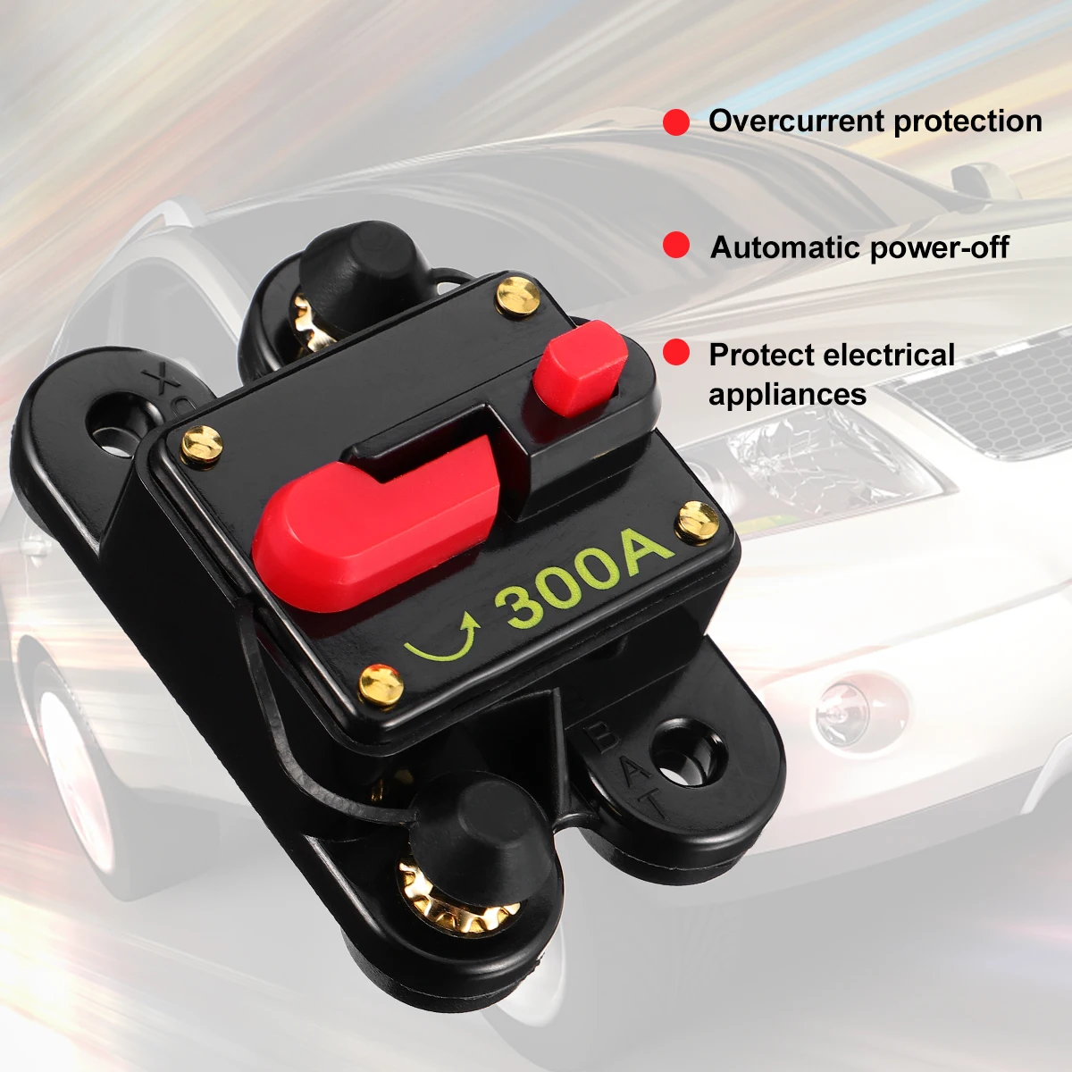 

Fuse Self-recovery Circuit Breaker Power Supply Self-duplicating Car Audio Black Alloy