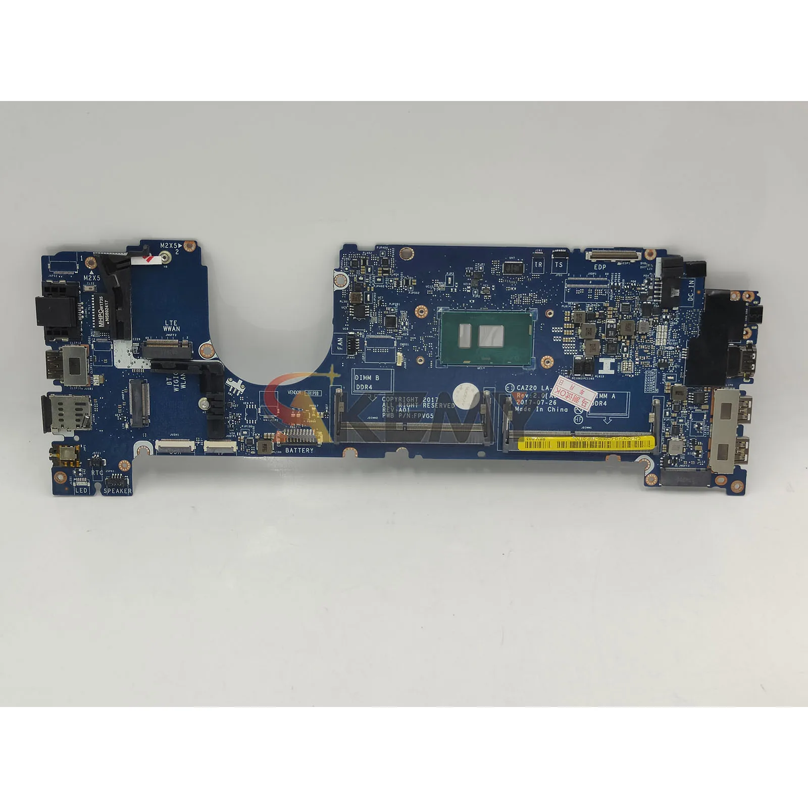 للوحة الرئيسية للكمبيوتر المحمول Dell Latitude 7480 LA-E131P، متوافقة مع وحدة المعالجة المركزية i5 i7 6/7th Gen 08FCRX 0F48ND 0CXWHP 100% تم اختبارها بالكامل