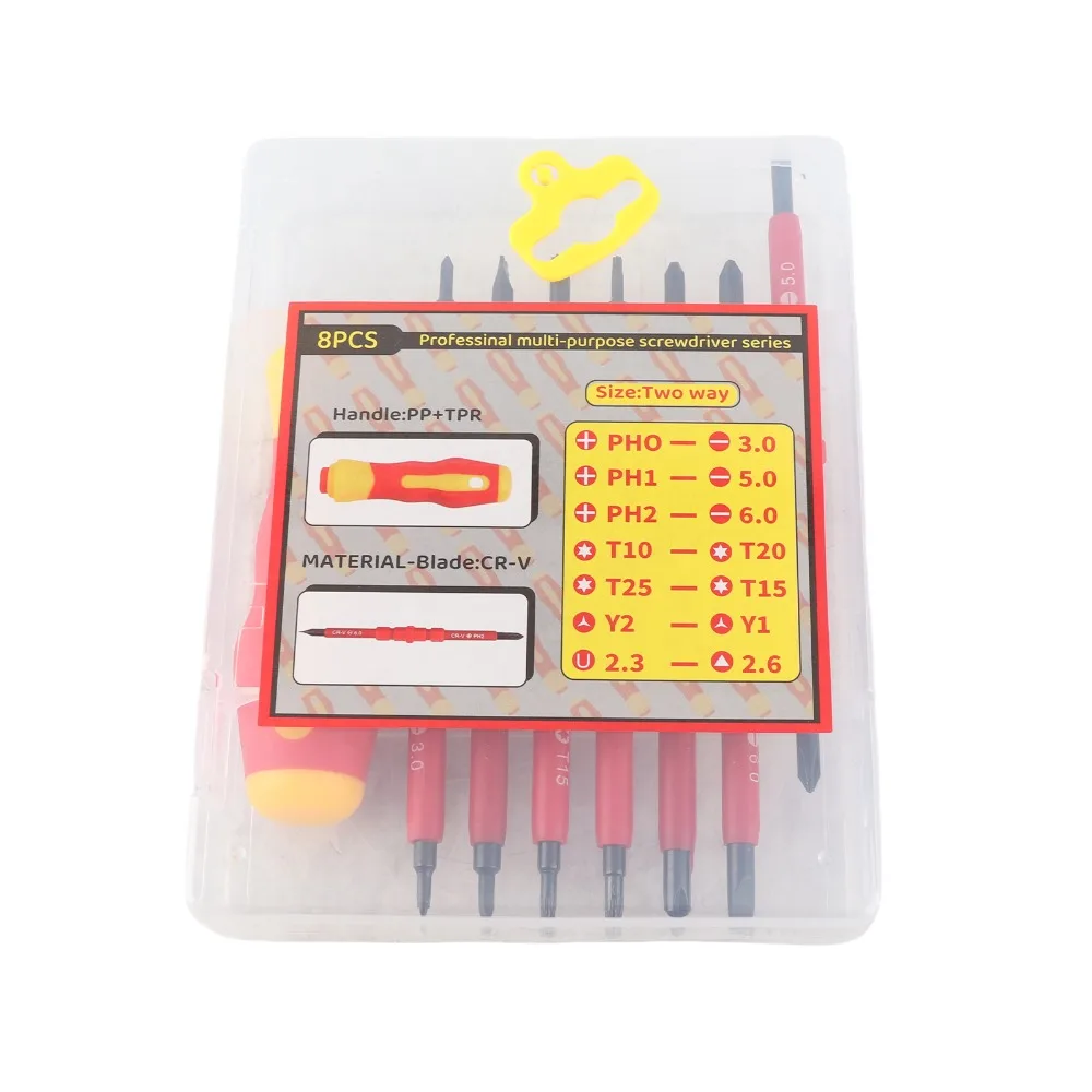 

Набор несулированных отверток 14 в 1, эргономичная ручка с мягкой ручкой, сменные биты, набор магнитных отверток, хром-ванадиевая сталь