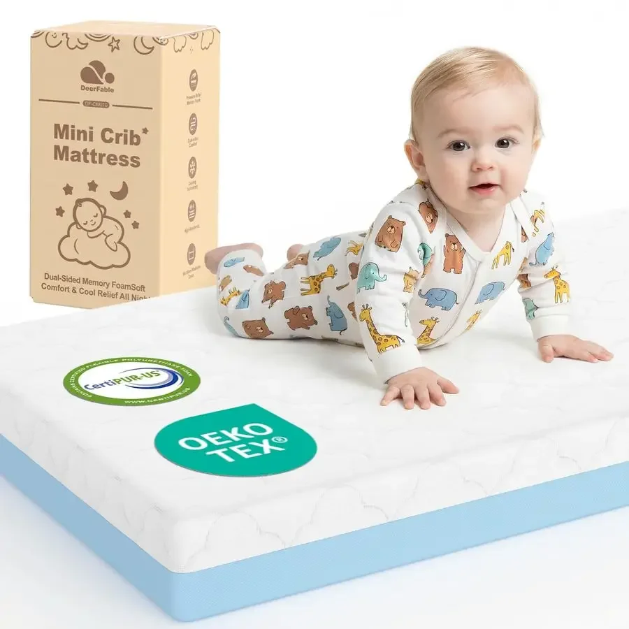 Portable Pack Play Mattress with Dual Firmness