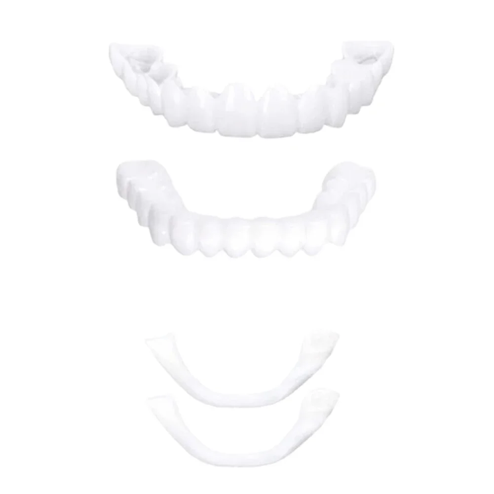 

Sdotter New 2 Pairs Comfort Upper and Lower Jaw Denture Denture Care Upper False Tooth Cover Snap Regain Confident Smile Perfect