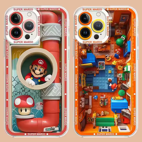 Super M-Marios Bros Lego Bricks Case for Xiaomi Mi 14T 13 11i POCO X7 X6 X5 X4 GT 5G X3 F6 F5 F3 M6 Pro 4G Soft Silicone Cover