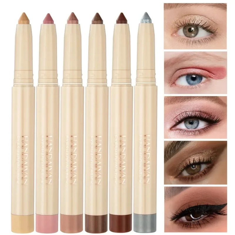 Women Fashion Colored Waterproof Pen Long-lasting Eye Liner Pencil Pigment Blue Brown Eyeliner Eyeshadow Stick Makeup Tools