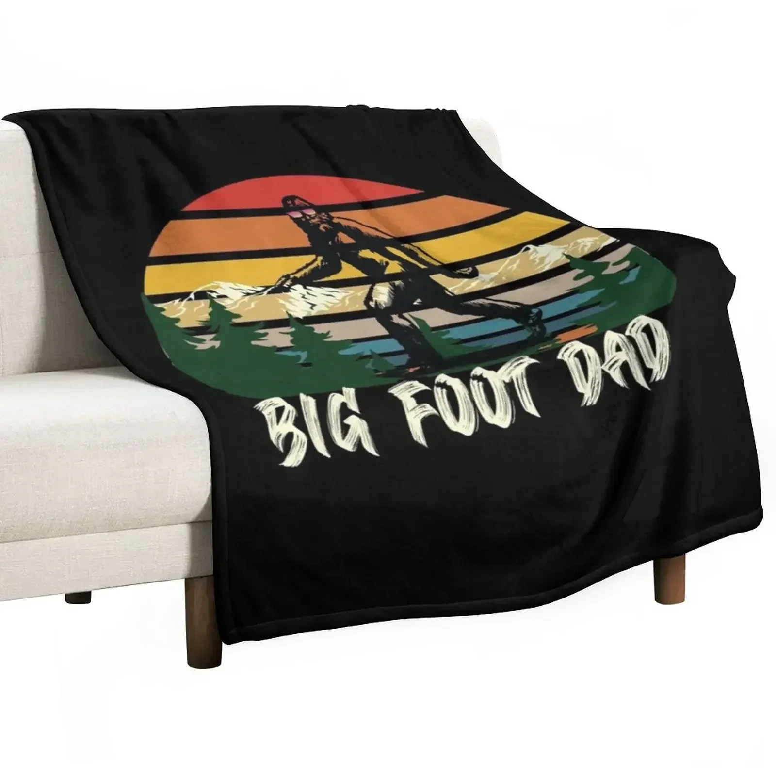 

big foot dad, Dad likes Bigfoot shirt I believe in Bigfoot Throw Blanket Sofas Sofa Throw Blankets