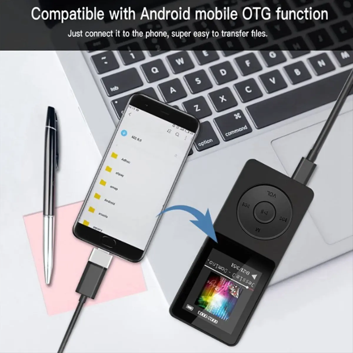 MP4 MP3 Bluetooth Player Mini Student 1.8 Inches Screen 64G Plug Card Sports Music Player