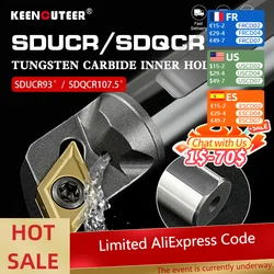 Sducr Sdqcr Interne Koeling Draaigereedschap C 10K/12M/16q Wolfraam Stalen Schroef Boorstaaf Dcmt07/11 Cnc Carbide Blad Draaibank