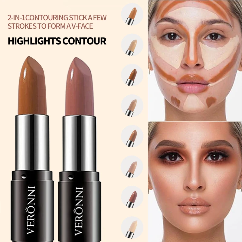 両端輪郭スティック、ハイライター、防水性と耐汗性、高い鼻筋、初心者向けの顔痩せ鼻輪郭ペン