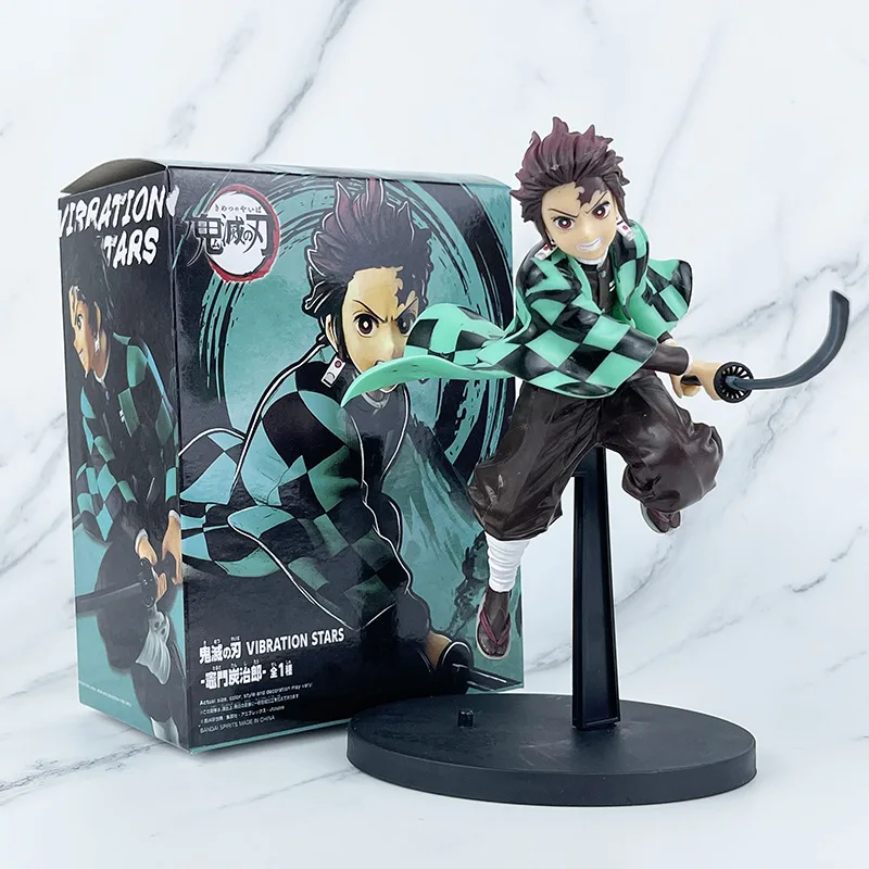 

18CM Bandai Demon Slayer Kamado Tanjiro Anime Figure Action Battle Edition Model Color box Handmade Peripheral Collectible Gift