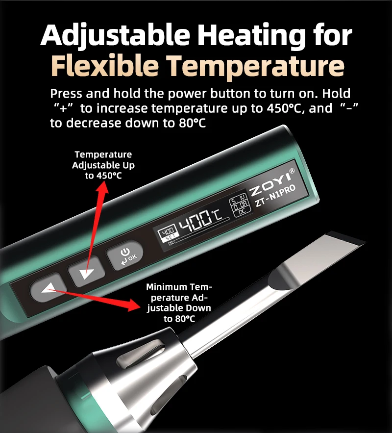 ZOYI ZT-N1Por New Smart Soldering Iron Portable Small Temp Control Multi Protocol Repair Welding Pen for Home