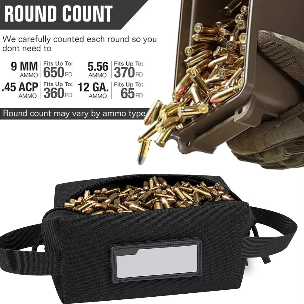 1000D Ammo Bag for Rifle Ammo Bag Bullet Carrying Bag EDC Tool Bag Multi-Function Bag Hunting Handbag Cartridge Storage Box