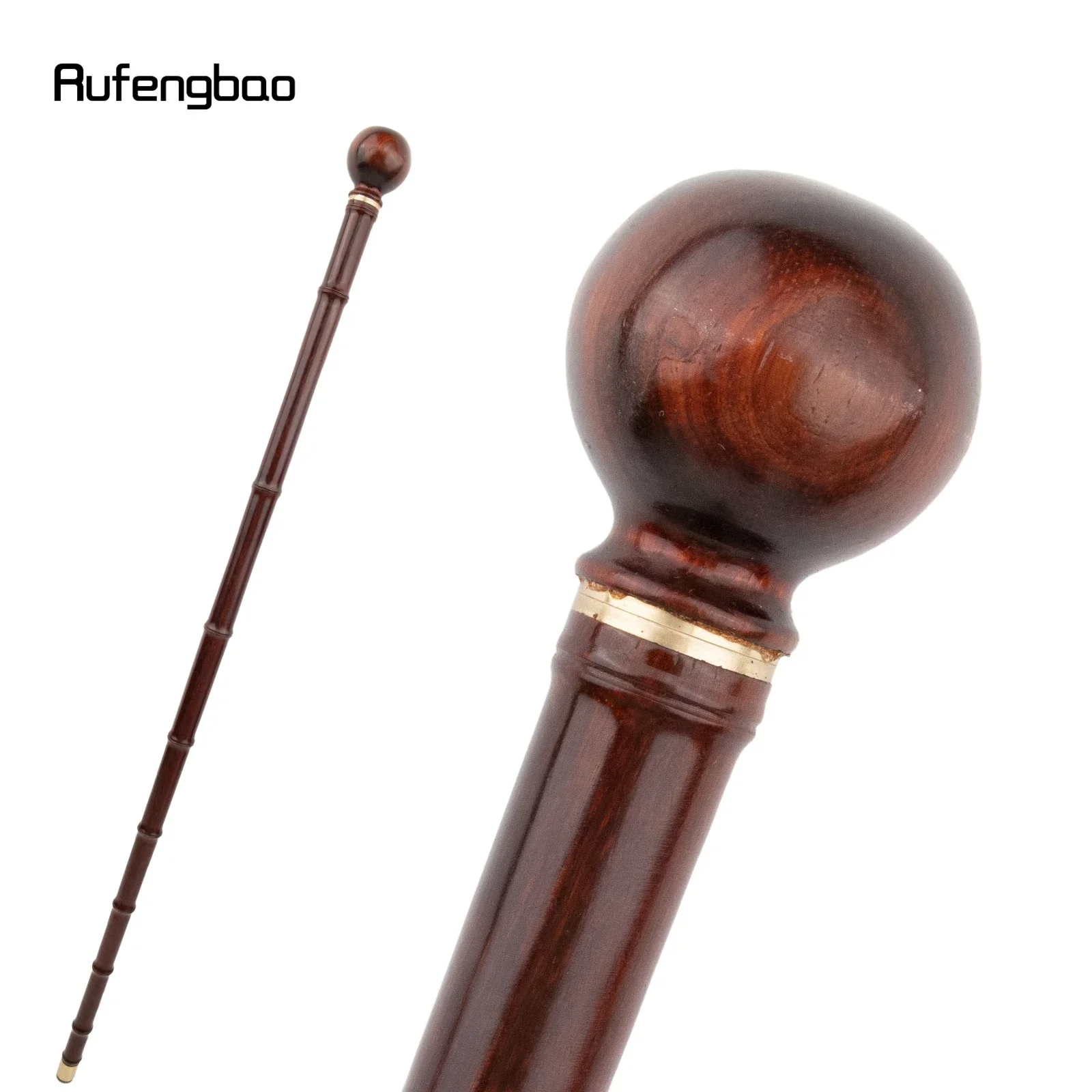 Red Round Wooden Bamboo Joint Walking Stick Decorative Cospaly Party Wood Cane Halloween Mace Wand Crosier 90cm