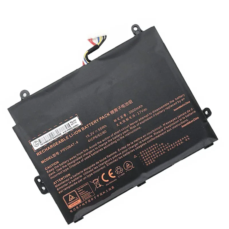 Imagem -02 - Bateria do Portátil para Clevo P950bat4 P955ep6 P950kp6 P957hr Sager Np8953 Np8955 Np8952 Np8950 687-p950s52b01
