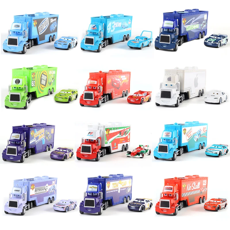 Cars 2 Disney Pixar Cars Mack Uncle & Francesco Diecast Toy Car Loose 1:55 Disney Cars 3 Children Toy Gift For