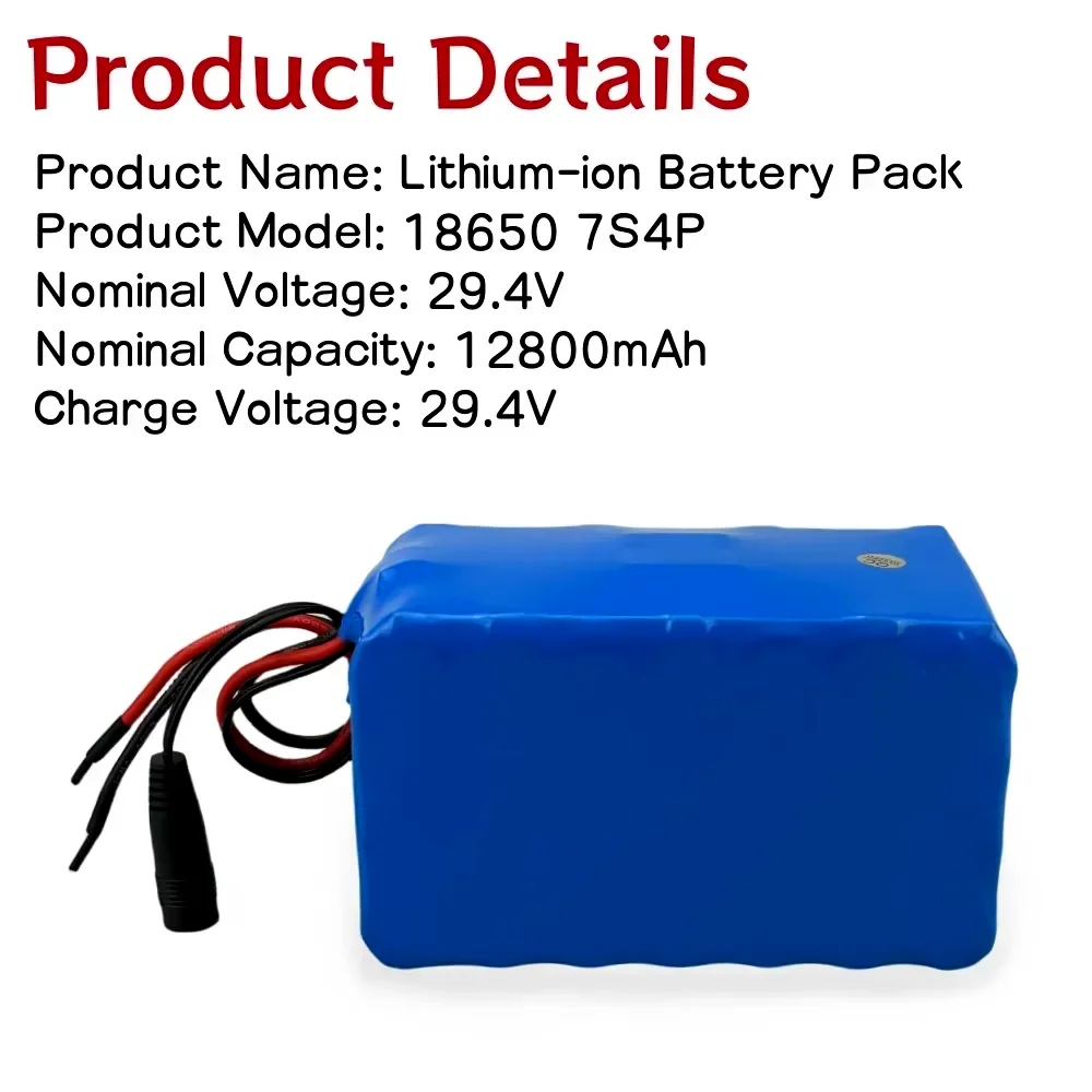 

Hot Sale 7s4p 24V/25.2V Battery 12800mAh 18650 Lithium for Kids' Ride-On Cars, Children's Electric Toys car Rechargeable battery