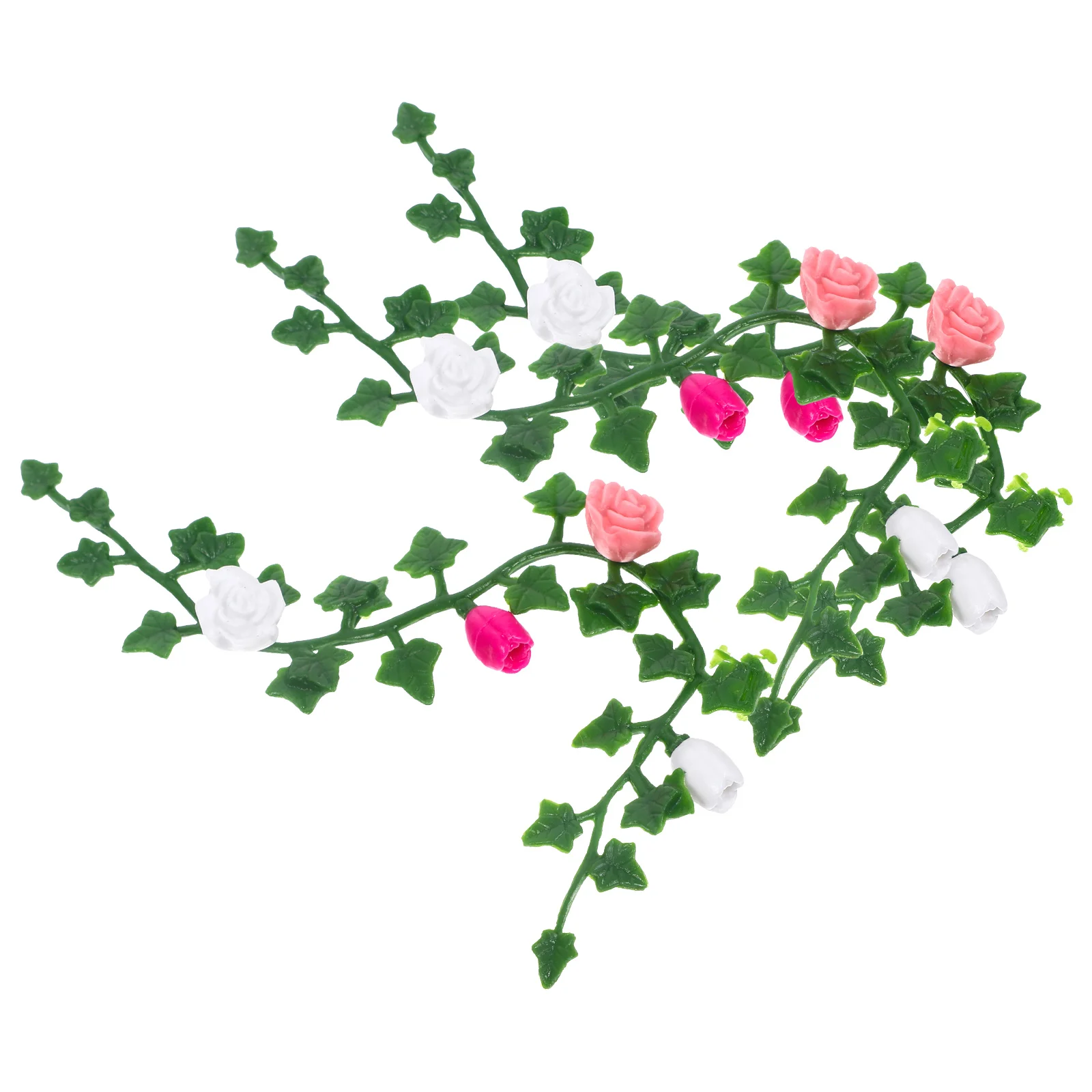 3 Pcs Mini Garden Model High Imitation Fine Details House Accessories PVC Artificial Flower Vine Decor Lightweight Easy