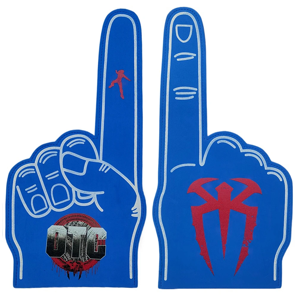 

1 pcs Roman Reigns OTC Logo Black foam gloves Blue EVA palm cheering atmosphere cheering sports meeting bar various gestures