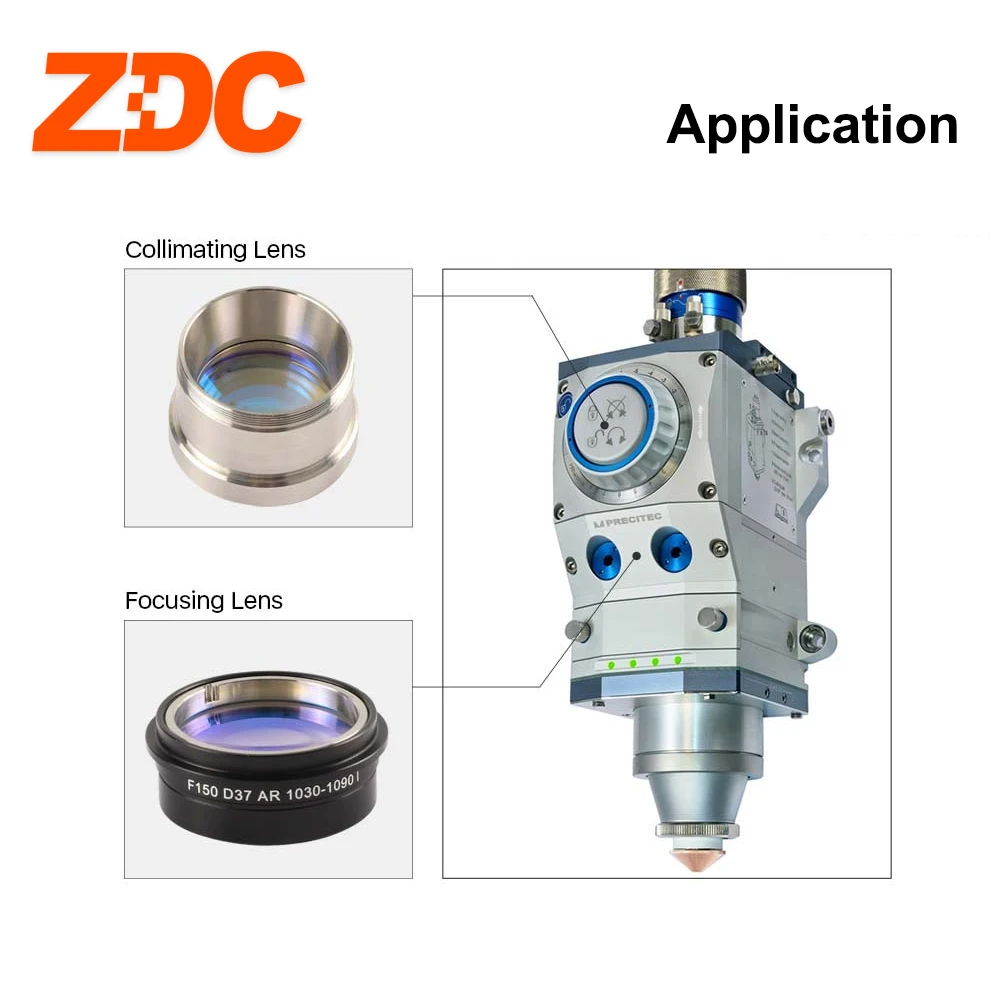 Imagem -06 - Lente de Focalização de Colimação do Laser da Fibra de Zdc D37 com Suporte da Lente do Foco para a Cabeça 06kw do Corte do Laser da Fibra de Precitec