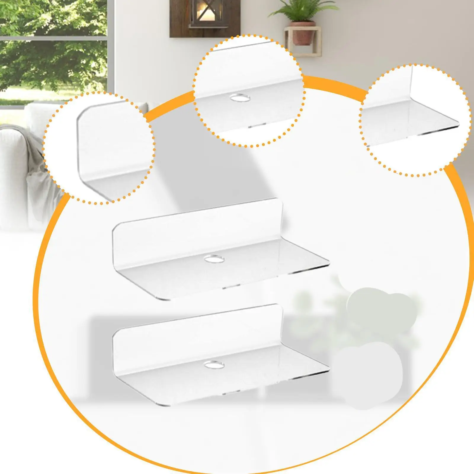 Floating Shelves Organizer Decoration for Collections Small Items Bathroom