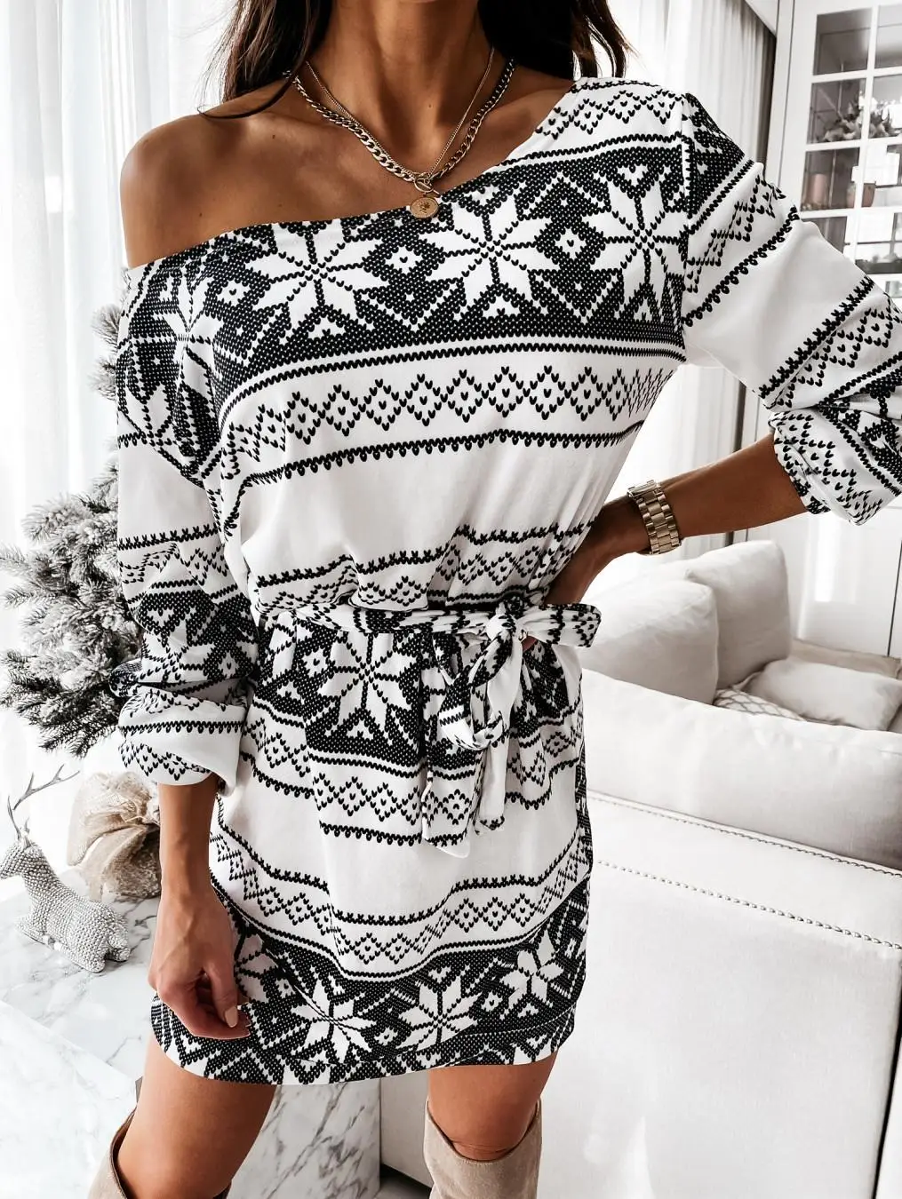 Cisas imprimé Long décontracté Dr taille moyenne régulier Sve t-shirt fibre d'acétate basique Sle femme Dr Ciwalk