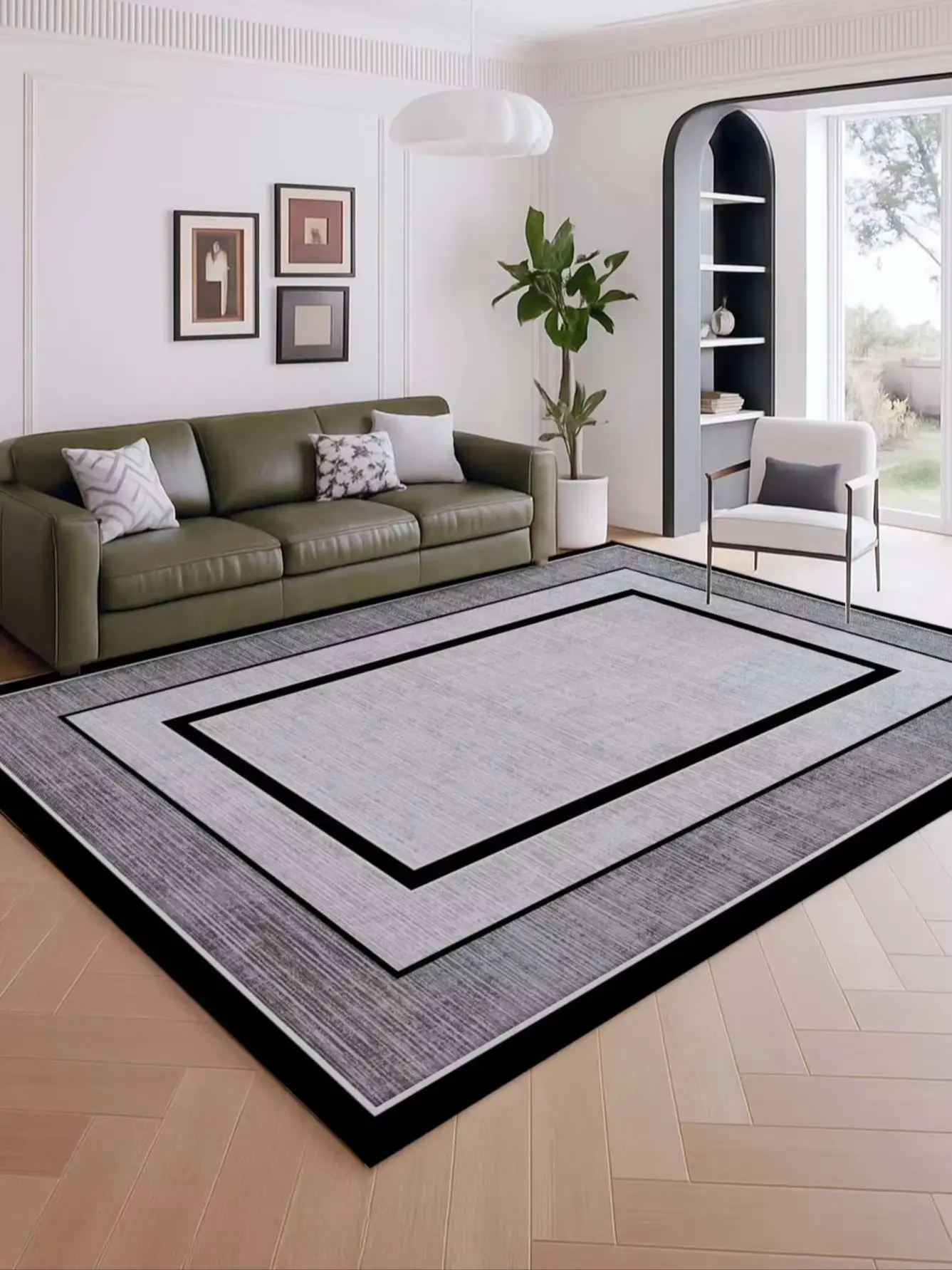 Modischer Innendekorations-Teppich, Neuer Waschbarer Teppich aus Imitiertem Kaschmir-Material, Wohnzimmerteppich, Sofateppich, Schlafzimmerteppich, Bettvorleger, Rutschfester Bodenteppich für Zimmer,