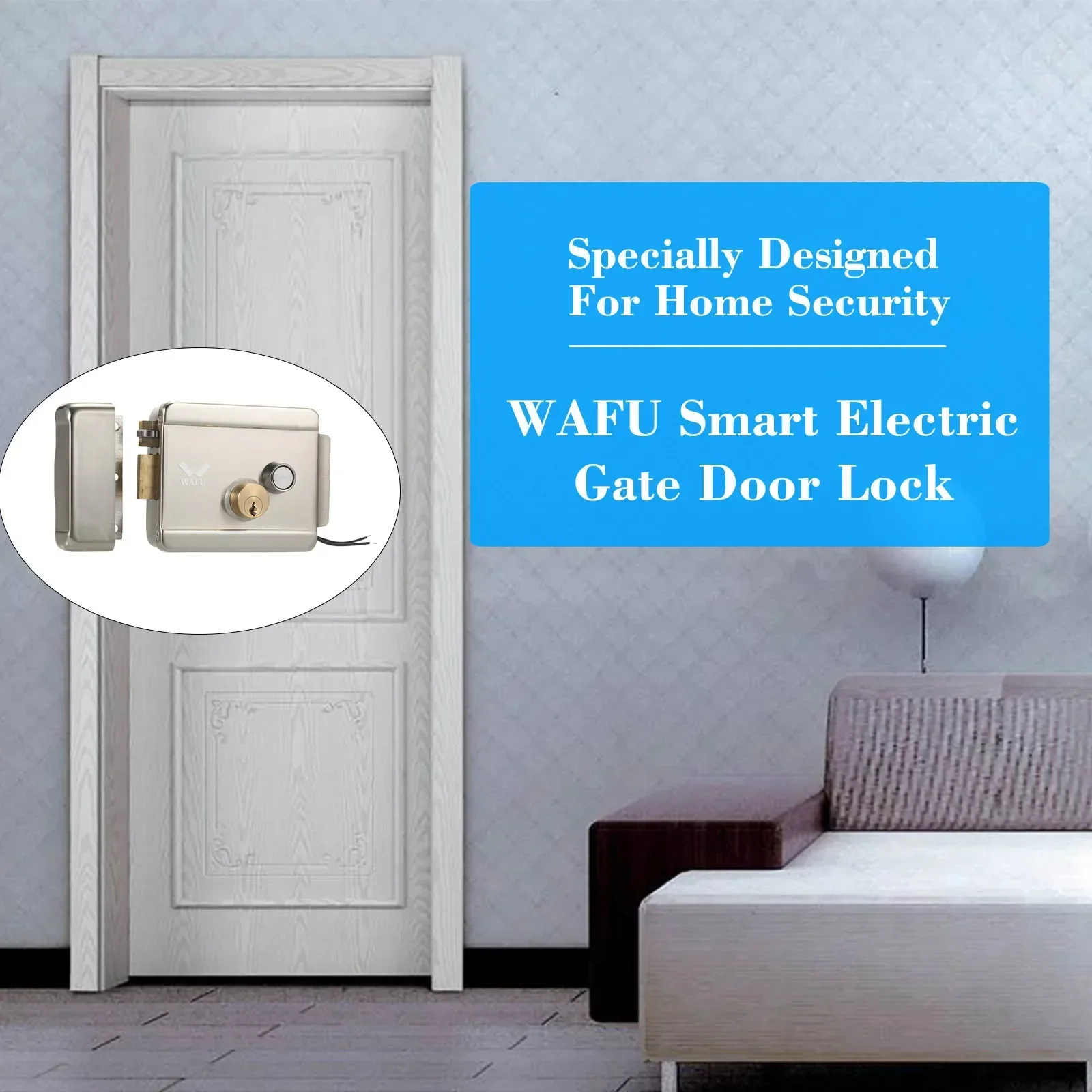 WAFU Smart Electric Gate Intelligent Door Lock for Home Secure Electric Metallic Lock Door Access Control for Office Apartment