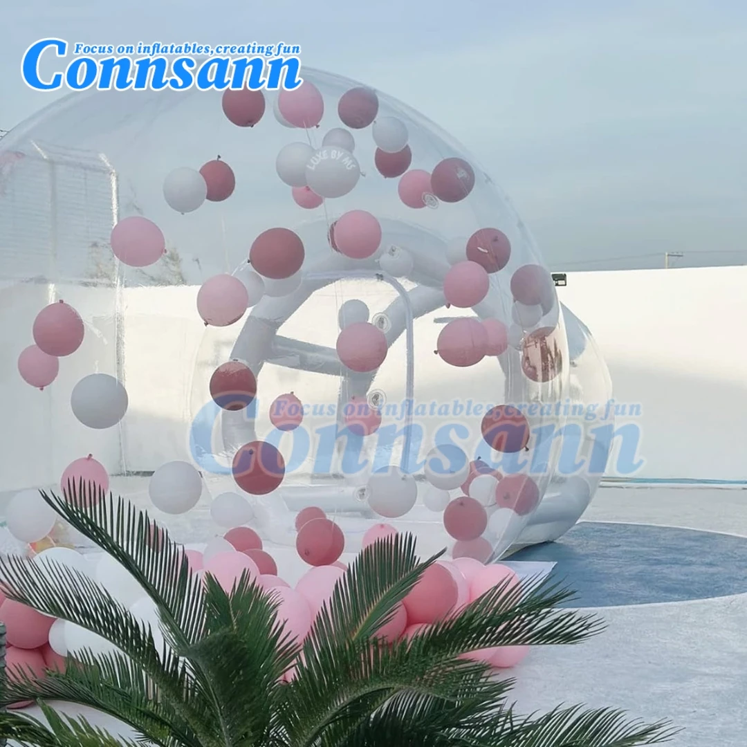 Connsann Inflatable Bubble Tent,Bubble House with Blower, 13ft Dia Clear Balloon Bubble Dome for Children Party Customization