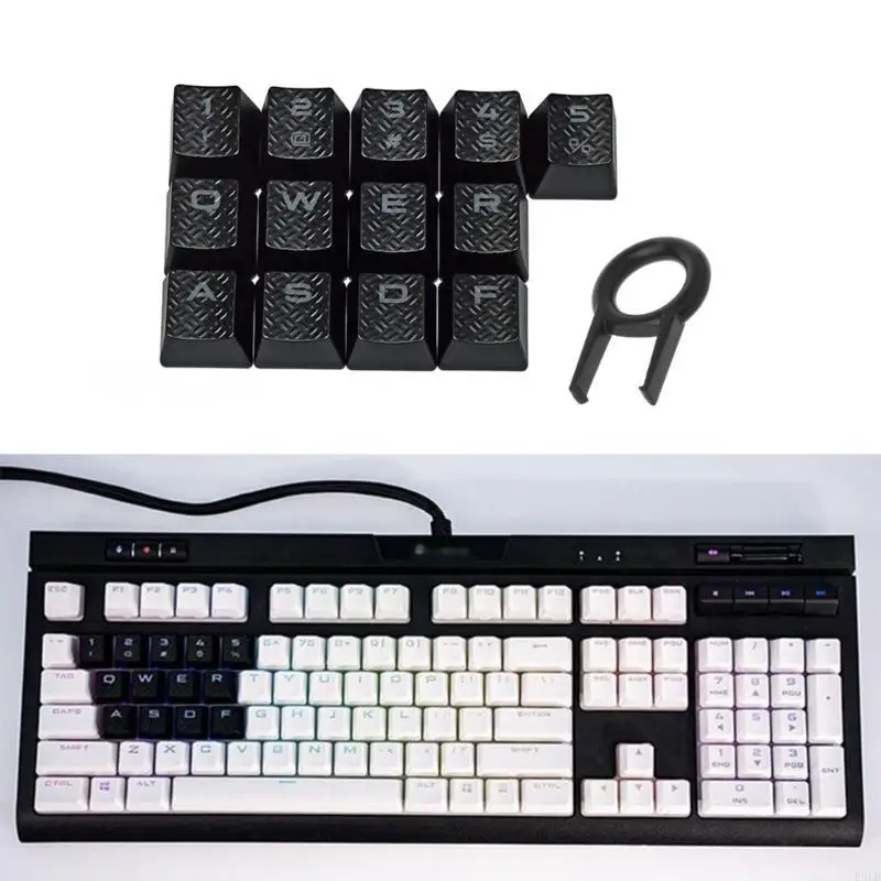 

2025 New 13PCs Textured Keycaps Slip Proof Functionality and Enhances Lighting Effect