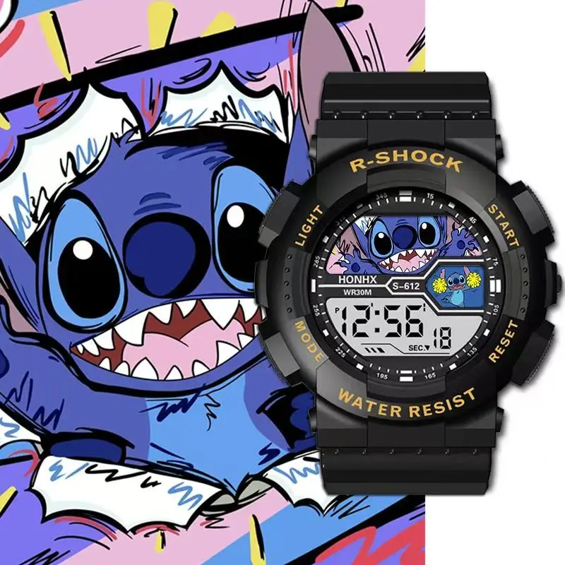 جديد أزياء ستار الطفل الكرتون الرياضة في الهواء الطلق ووتش متعددة الوظائف الإلكترونية للماء ضوء الليل ساعة رقمية #3