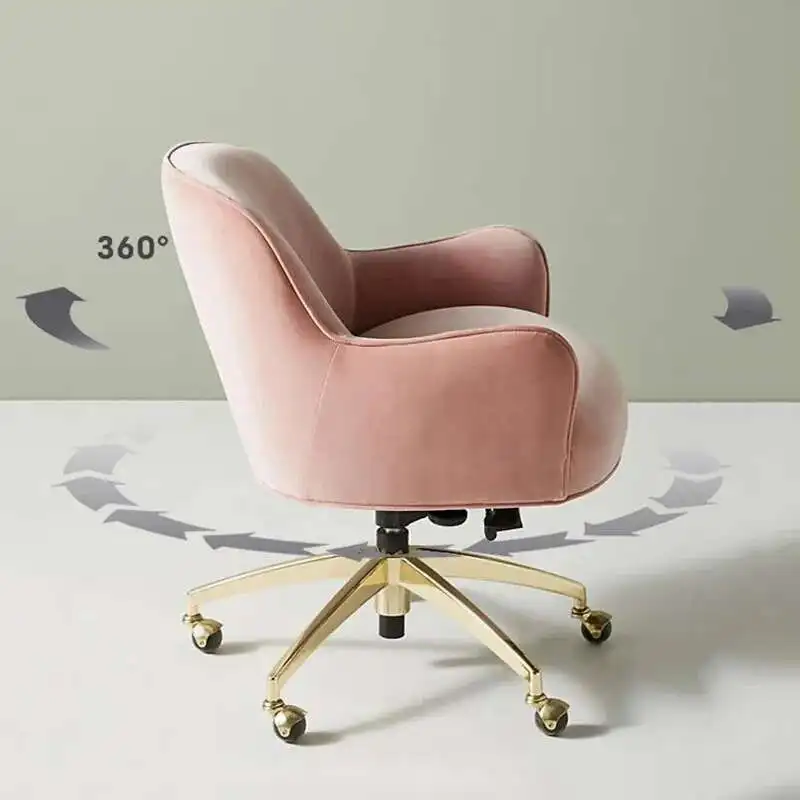 

Flannel Office Chairs Sponge Cushion Armchair Nordic Office Furniture Home Backrest Computer Chair Modern Lift Swivel Game Chair