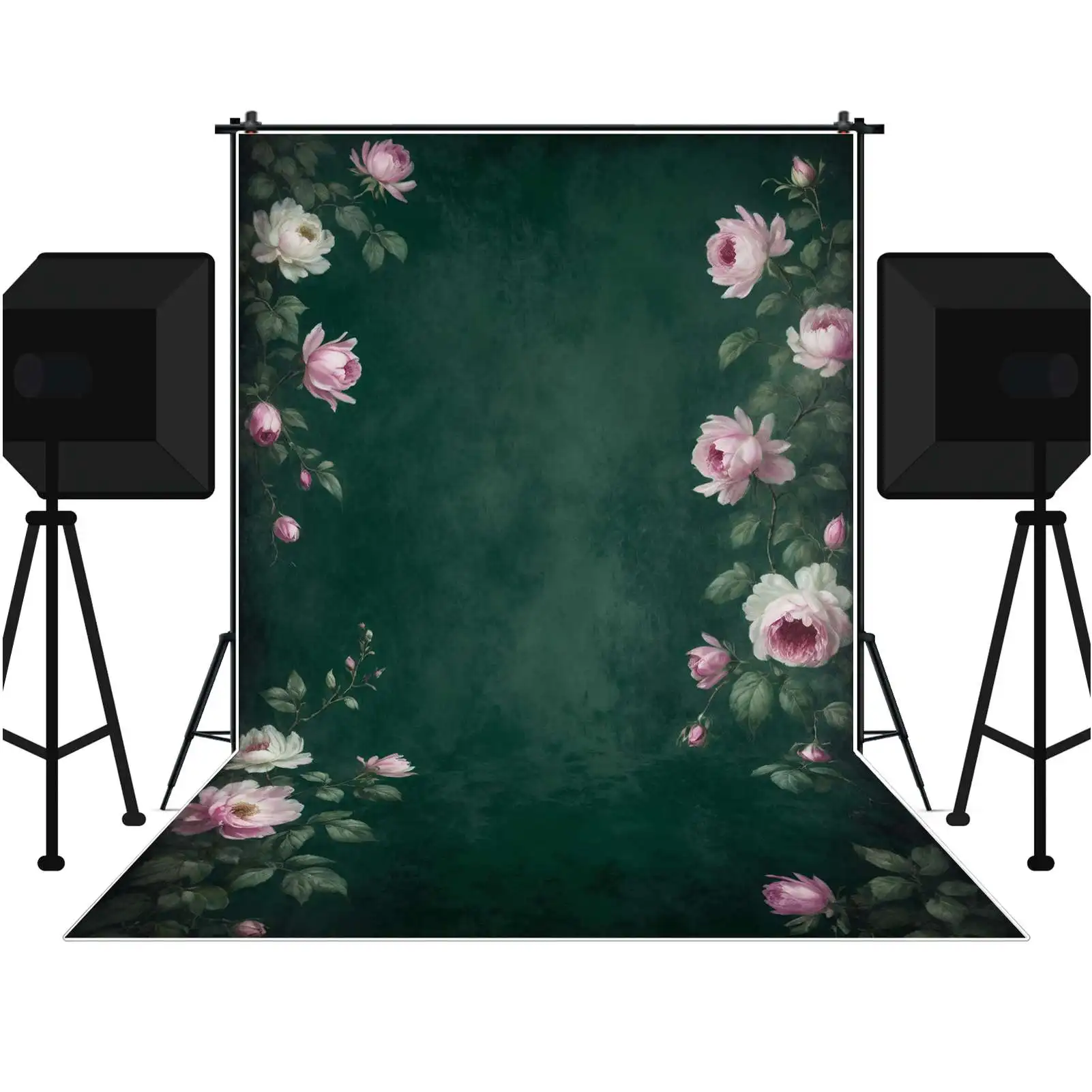 MOON.QG Gradient Color Vintage Memorial Day Background Men Peacock Green Portrait Still Life Backdrop Party Photocall Props