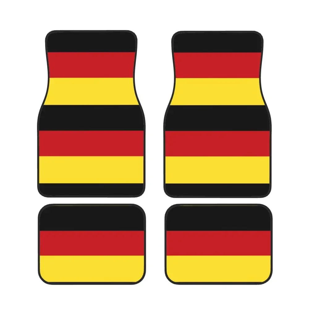 

German Flag Car Waterproof Rubber Car Mats 4PCS Car Floor Carpets Rugs Non-Slip Auto Foot Mats Universal Type