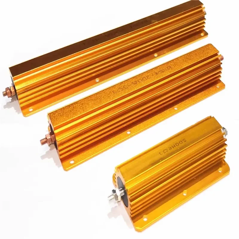 Resistor da caixa do alumínio do ouro, RX24G-200W, 300W, 500W, 1R, 2R, 3R, 4R, 5R, 10R, 100R, Euro 1K, 1PC