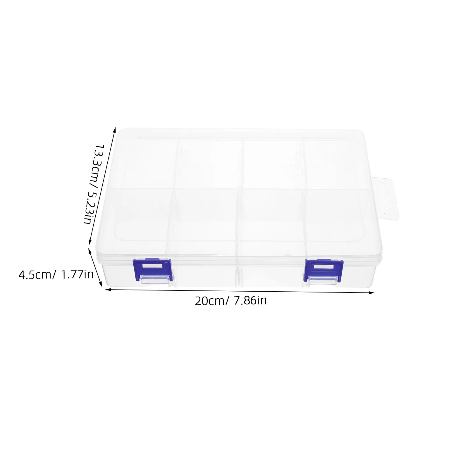 2Pcs Storage Container Clear Plastic Thickened 8 Compartments Multi Function Household Tool Organizer Reusable Small Parts