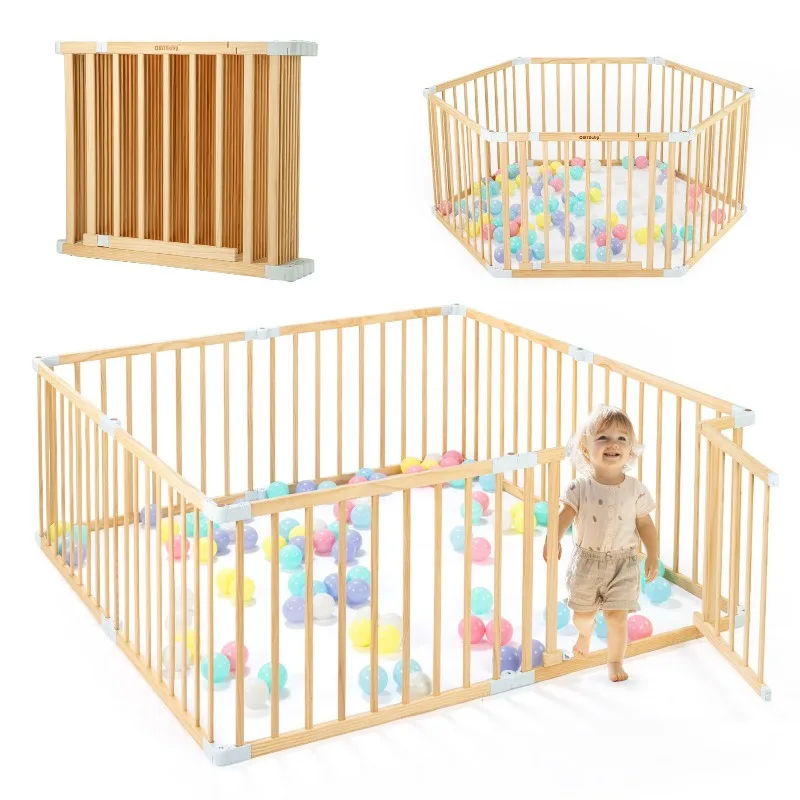 

Wooden baby playpen, indoor and outdoor playpen