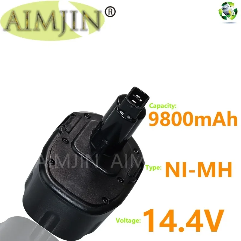 แบตเตอรี่ Ni-MH 14.4V 9800mAh สำหรับ DeWalt DW9091 DW9094 DC9091 DE9091 DE9092 DC613ka DC614ka DC612ka DC615ka