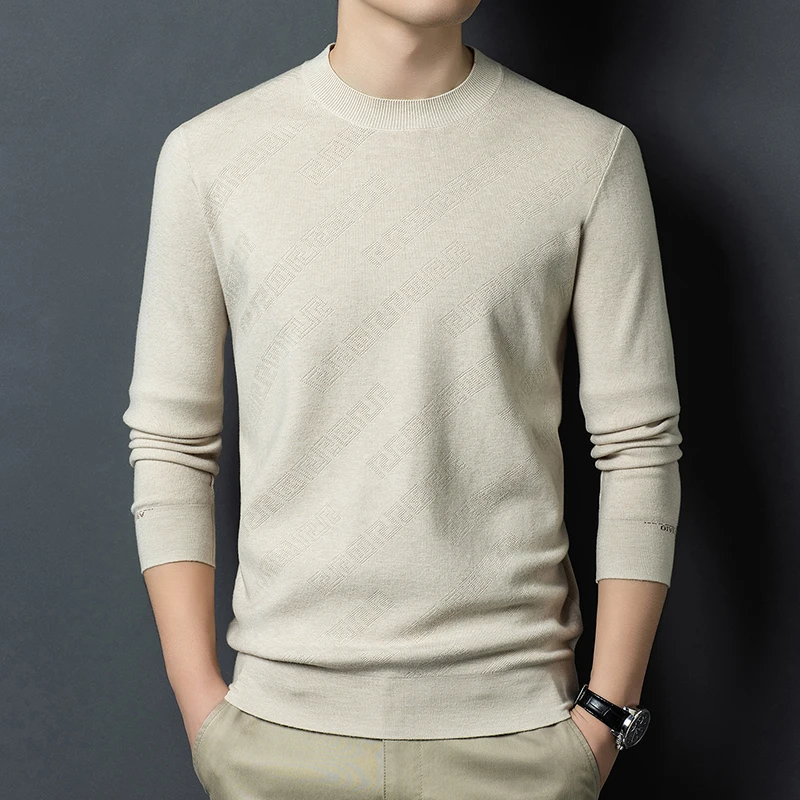 

2025 Men's Round Neck Sweater Thickened Autumn/Winter Knitwear New Style Base Layer Crewneck Warm Pullover Top