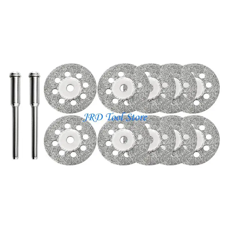 A2UD 10pcs 디아만틴 절단 디스크 22mm 로터리 도구 유리 타일 돌 나무 공예 응용 분야 22 개 맨드 렐