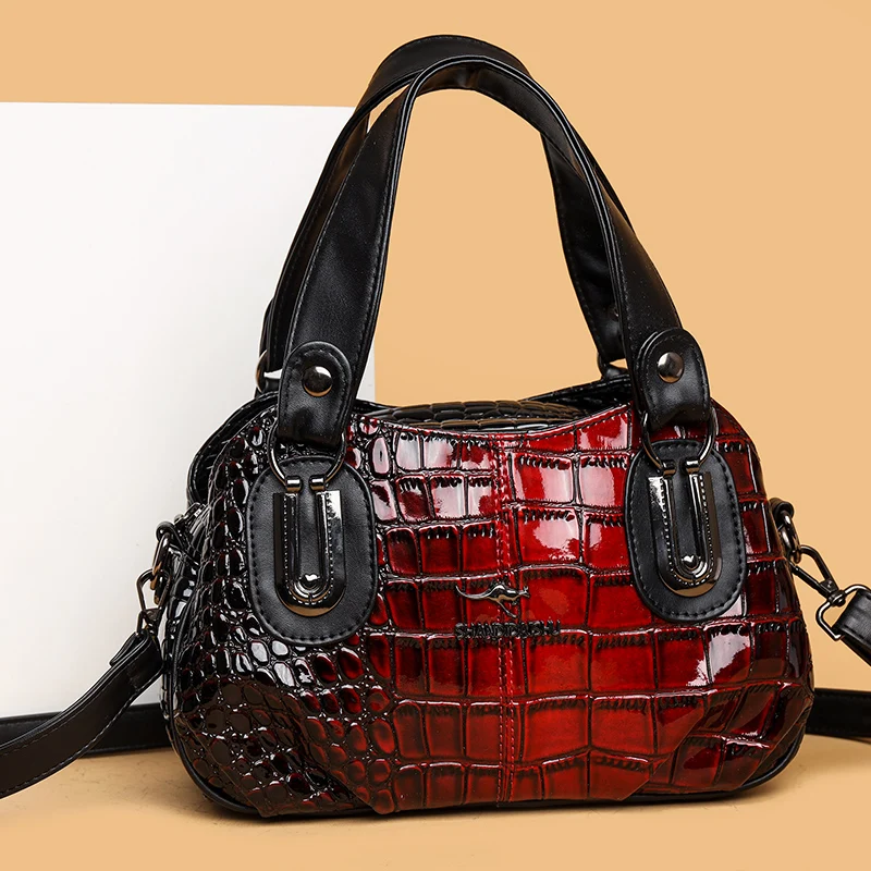 

New Vintage Alligator Women Handbags European Designer Pu Leather Ladies Shoulder Bags Female Girl Brand Luxury Crossbody Bag