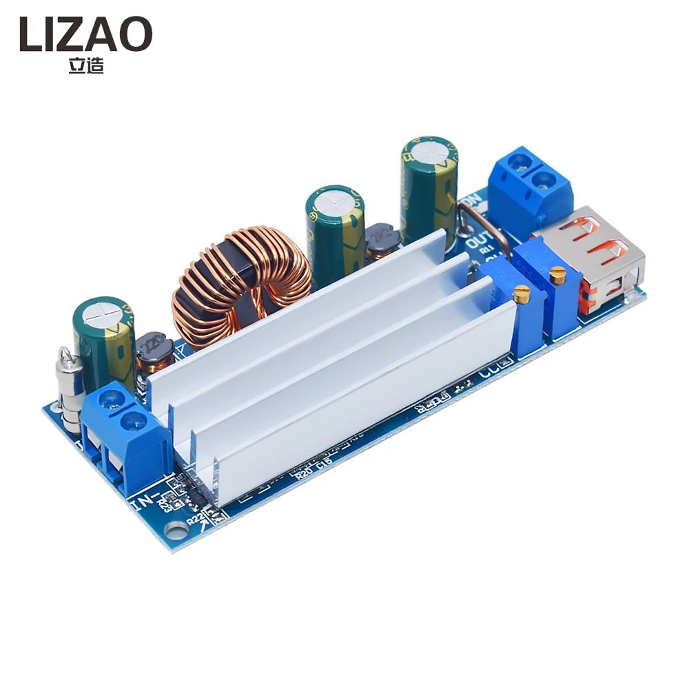 LIZAO Adjustable DC-DC Step Up Boost Module 2V-24V to 3V-30V 4A 80W CC CV Regulator with USB for 3.7V 6V 9V 12V DIY Devices