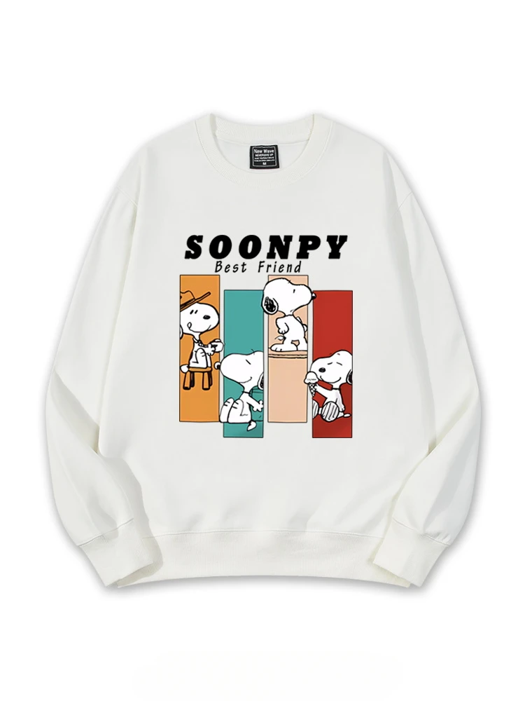 Snoopy lovely Cartoon Anime periphery Mens and womens round neck pullover Spring and Autumn New Style Couple\'s clothing pullover