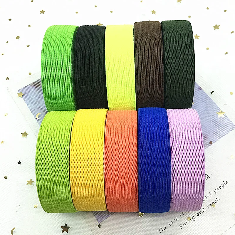 2/5yard 20mm Wide Flat High Elastic Band for Sewing Protective Clothes Accessories Black Thick Rubber Cord Tape Rope DIY 2cm