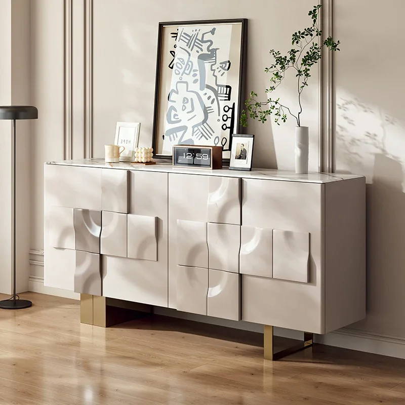 Nordic Style Rock Plate Living Room Cabinet Italian Design Solid Wood Decorative Cabinet Simple Home Furniture Vitrina FYLC