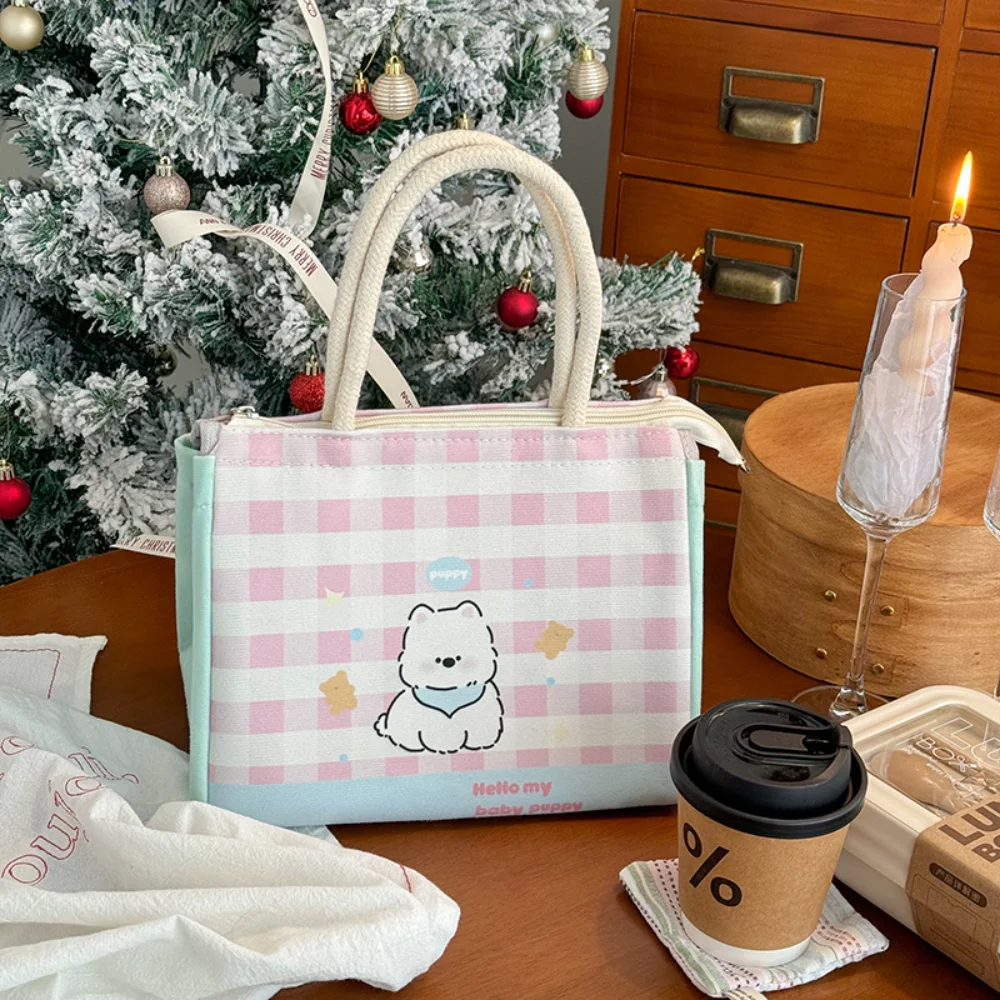 

Cute Thickened Portable Lunch Bag Student Office Workers Outdoor Meal Box Bag Large Capaci Insulated Handbag Storage Bag