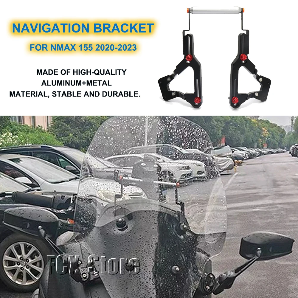 For Yamaha NMAX 155 NMAX155 Nmax155 2020 2021 2022 2023 Motorcycle Black GPS Phone Navigation Bracket Mirror Holder Mount