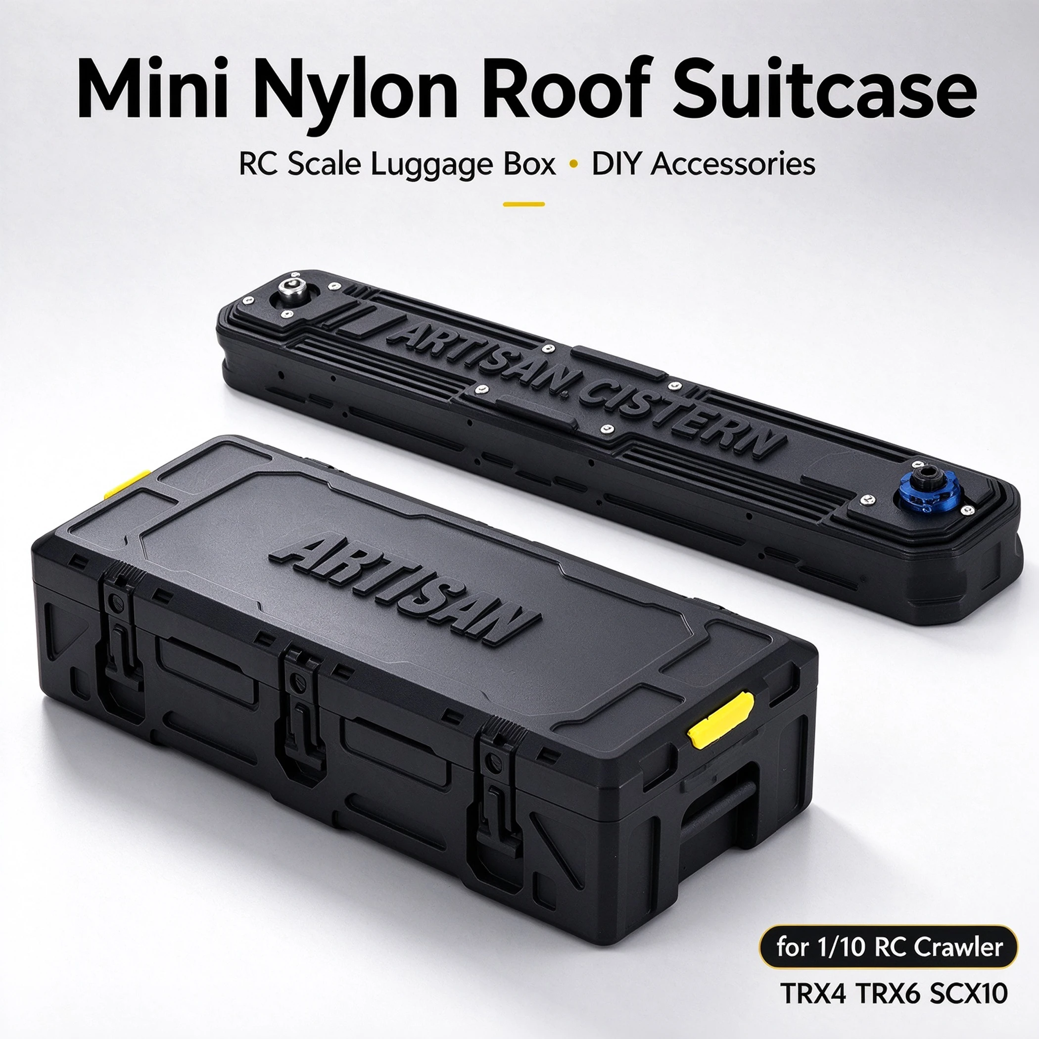 Mini Nylon Roof Suitcase for 1/10 RC Crawler Car TRX4 TRX6 SCX10 RC4WD Wrangler KM Tank300 Scale DIY Upgrade Parts