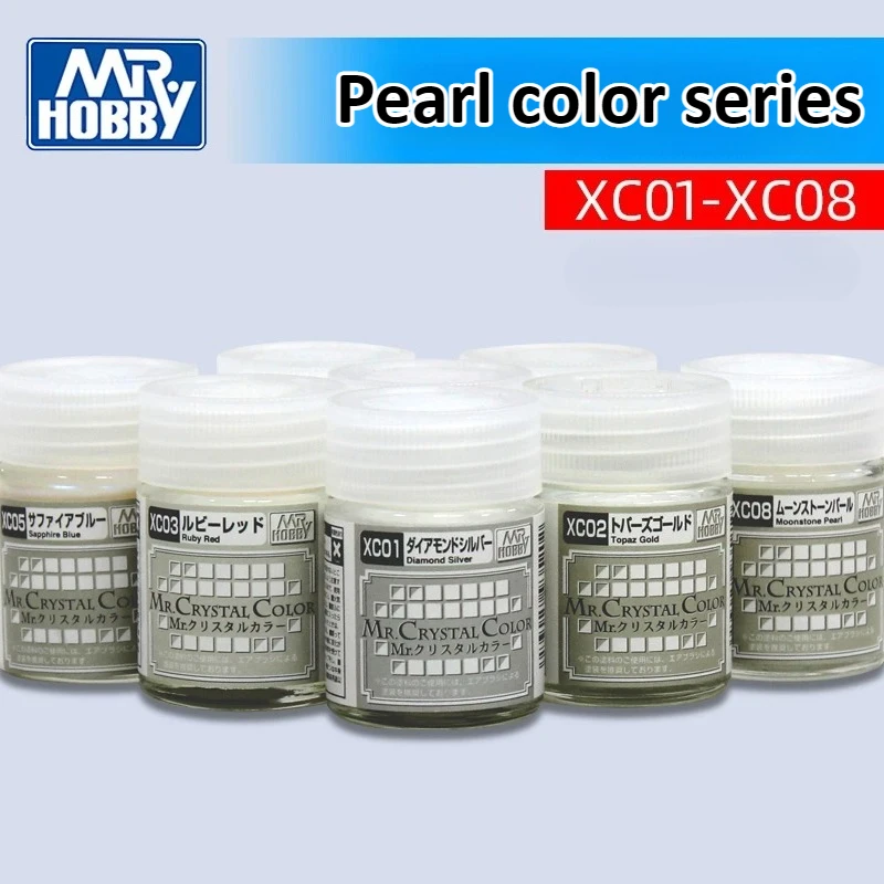 Mr.Hobby 18ML Pearl Crystal Gem Oily Paint Transparent Shimmer Pigment for Military Model GK Figure Airbrush Spraying XC01-XC08