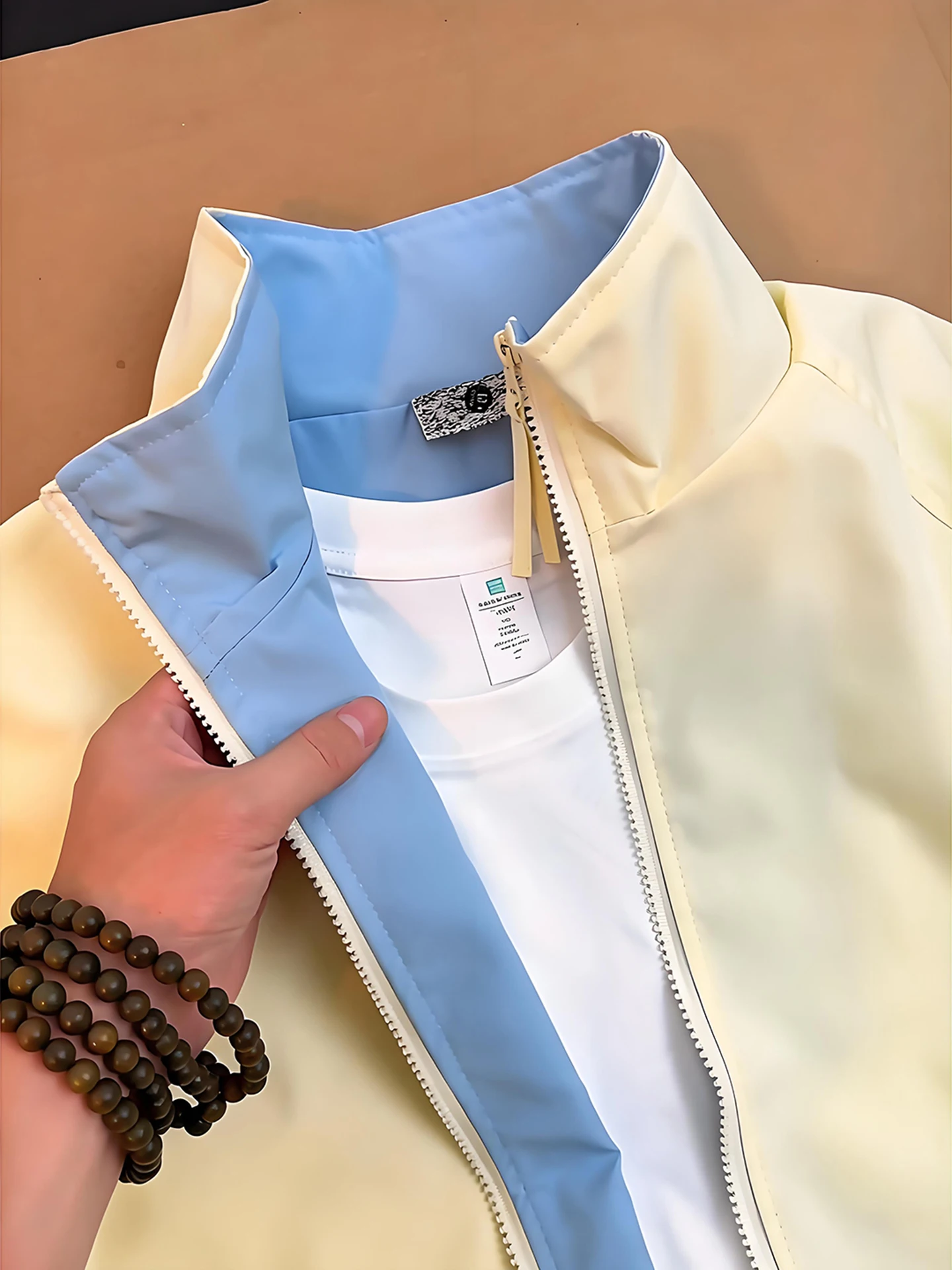 Short Baseball Jacket Yellow Stand Collar Unisex Autumn American Style Three Proof Fleece Youth Fashion Outerwear Coat