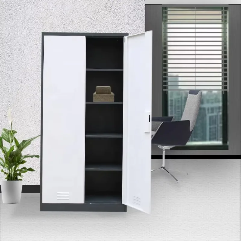 Double Door Steel Filing Cabinet Lockable Multi-layer File Cabinet for Office Document Storage