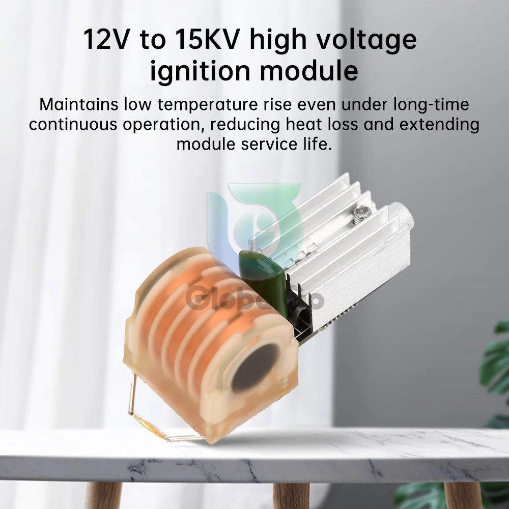 

DC 9-15V to 3KV-15KV 60W High Frequency AC High Voltage Generator Inverter Boost Spark Arc Ignition Coil Module For Igniter